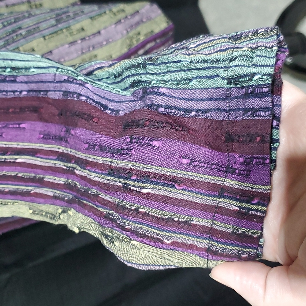 Multi Color Striped Button Down Blouse - image 4